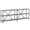 vidaXL Mesa consola 200x30x75 cm derivados madeira/ferro cinza sonoma