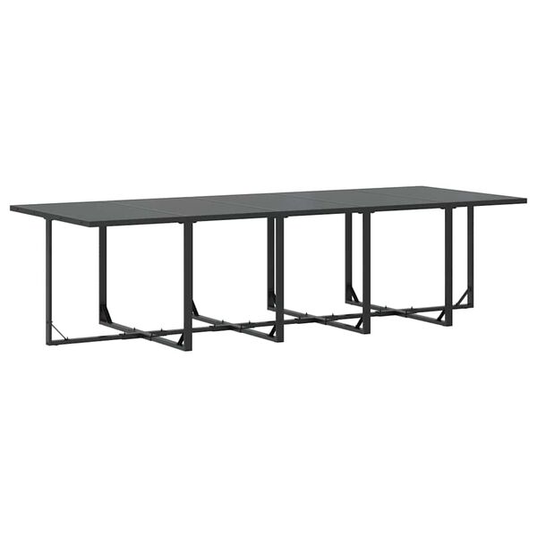 vidaXL Conjunto de Jantar para Jardim 15 pcs Preto A&ccedil;o