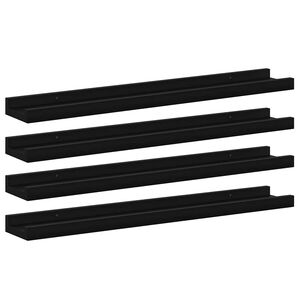vidaXL Prateleiras de parede 4 pcs 60x9x3 cm preto