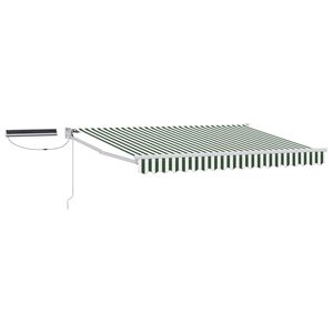 vidaXL Toldo Retr&aacute;til El&eacute;trico Verde e Branco 3 x 2,5 m