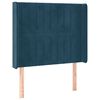 vidaXL Cabeceira cama c/ abas veludo 93x16x118/128 cm azul-escuro