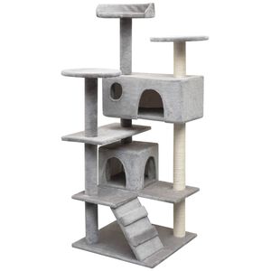 vidaXL &Aacute;rvore para gatos c/ postes arranhadores sisal 125 cm cinzento