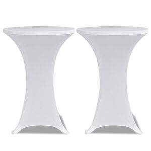 Cobertura de mesa, el&aacute;stico, em branco, 2 pe&ccedil;as &Oslash;60