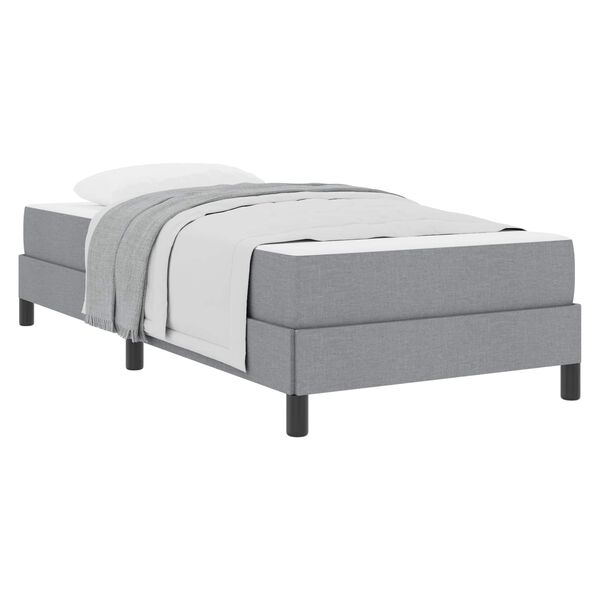vidaXL Cama Box com colch&atilde;o Cinzento-claro 90 x 190 cm tecido
