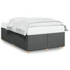 vidaXL Estrutura de cama sem colch&atilde;o cinza escuro 120x190 cm tecido