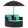 vidaXL Sof&aacute; de jardim 8 unid. vime PE Preto e Turquesa
