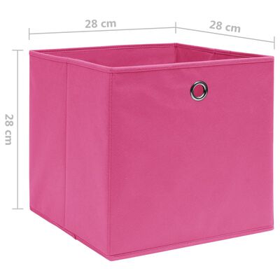 vidaXL Caixas arrumação 4 pcs tecido-não-tecido 28x28x28 cm rosa