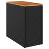 vidaXL Mesa lateral de jardim com tampo de madeira preta 58x27,5x55 cm vime sint&eacute;tico