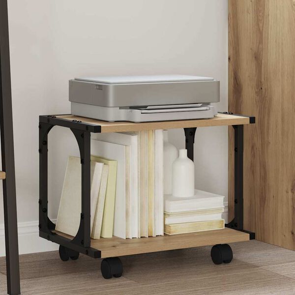 vidaXL Suporte para Impressora Carvalho Artesanal 41 x 28 x 33,5 cm