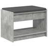 vidaXL Banco de Hall com almofada Cinzento Concreto 63 x 38 x 45 cm