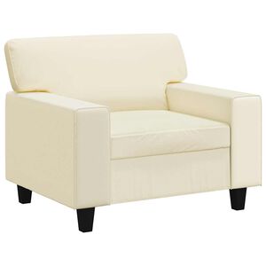 vidaXL Poltrona 60 cm couro artificial creme