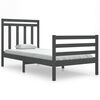 vidaXL Estrutura de cama solteiro 90x190 cm madeira maci&ccedil;a cinza