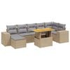 vidaXL 8 pcs conjunto de sof&aacute;s p/ jardim com almofad&otilde;es vime PE bege