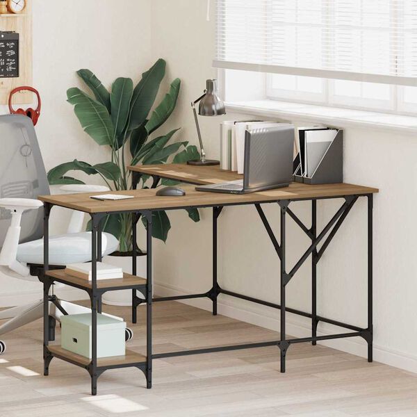 vidaXL Mesa Carvalho Artesanal 139 x 139 x 75 cm Madeira processada