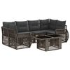 vidaXL Conjunto de Sof&aacute; de Jardim 7 unid. Cinza e Cinza Escuro vime PE