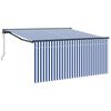 vidaXL Toldo retr&aacute;til Azul e Branco 350 x 250 cm Poli&eacute;ster e Alum&iacute;nio