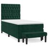 vidaXL Cama com molas/colch&atilde;o 90x200 cm veludo verde-escuro