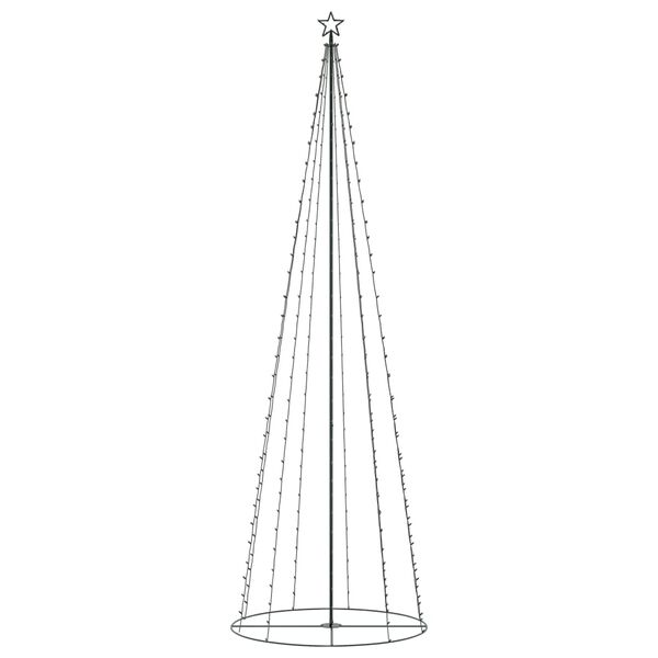 vidaXL &Aacute;rvore de Natal em cone 330 luzes LED branco quente 100x300cm