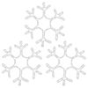 vidaXL Figuras de flocos de neves com LEDs 3pcs 38x37 cm branco quente