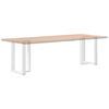 vidaXL P&eacute;s para mesa de jantar em forma de T, 2 pe&ccedil;as, branco, 60x35x(72-73) cm, a&ccedil;o