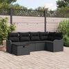 vidaXL Conjunto de Sof&aacute; de Jardim Manual 6 pcs Preto Rattan Sint&eacute;tico