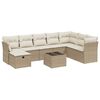 vidaXL 9 pcs conjunto de sof&aacute;s p/ jardim com almofad&otilde;es vime PE bege
