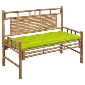 vidaXL Banco de jardim com almofadão 120 cm bambu