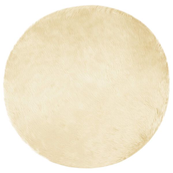 vidaXL Tapete Sintético de Pele de Ovelha Tafalla Creme Ø 120 cm