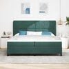 vidaXL Cama Box com colch&atilde;o Verde Escuro 200 x 200 cm Poli&eacute;ster