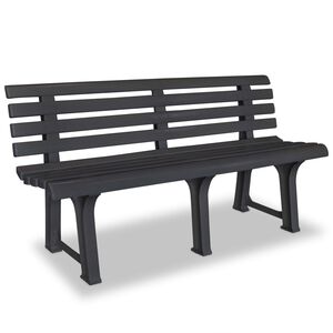 vidaXL Banco de jardim 145,5 cm pl&aacute;stico antracite