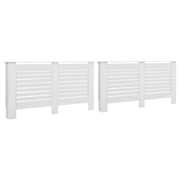 vidaXL Coberturas de radiador 2 pcs 152x19x81,5 cm MDF branco