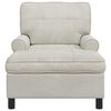 vidaXL Chaise Lounge com almofada Creme 91 x 157 x 91 cm Veludo