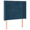 vidaXL Cabeceira cama c/ abas veludo 83x16x118/128 cm azul-escuro