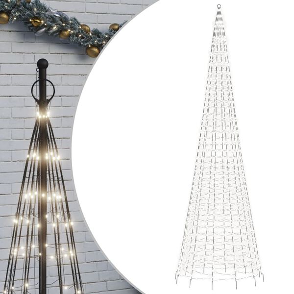 vidaXL LED &Aacute;rvore de Natal no mastro 1534 LEDs Branco Frio 500 cm