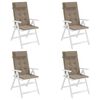 vidaXL Almofad&otilde;es cadeira encosto alto 4pcs oxford cinza-acastanhado