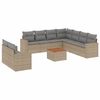 vidaXL 10 pcs conj. sof&aacute;s jardim c/ almofad&otilde;es vime PE bege misturado