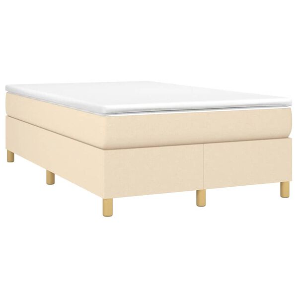 vidaXL Cama boxspring com colch&atilde;o 120x190 cm tecido cor creme