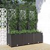vidaXL Vaso de jardim com treli&ccedil;a preto 120x40x136 cm PP