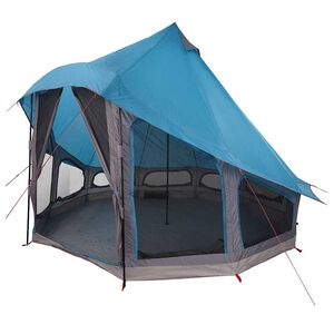 vidaXL Barraca Tipi com telhado Azul 404 x 370 x 270 cm tafet&aacute;