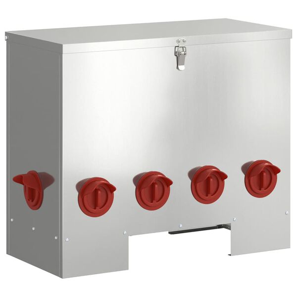 vidaXL Comedouro para galinha 2 pcs Prateado 60,5 x 29 x 51 cm