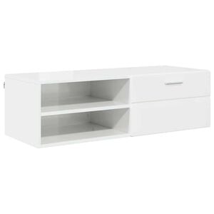 vidaXL Arm&aacute;rio de Madeira Branco Brilhante 100,5 x 39 x 30 cm