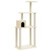 vidaXL &Aacute;rvore para gatos c/ postes arranhadores sisal 147 cm cor creme