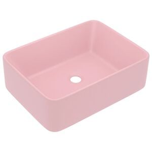 vidaXL Lavat&oacute;rio luxuoso 41x30x12 cm cer&acirc;mica rosa mate