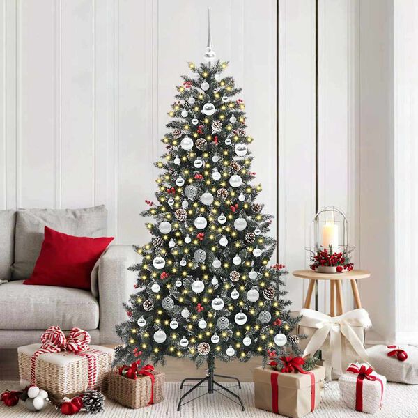 vidaXL &Aacute;rvore de Natal Artificial Verde 180 cm PVC, Pl&aacute;stico e A&ccedil;o