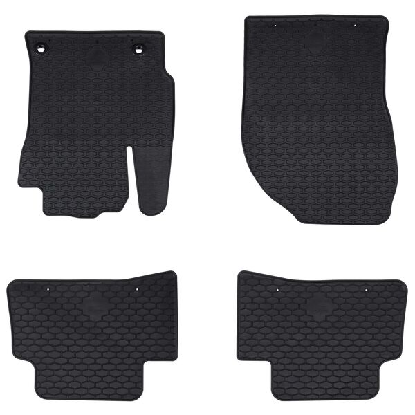 vidaXL Tapete de carro 4 pcs Preto Borracha