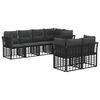 vidaXL Conjunto de Sof&aacute;s para Exterior 7 unid. Preto Poli&eacute;ster