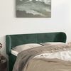 vidaXL Cabeceira de cama c/ abas veludo 147x23x78/88cm verde-escuro