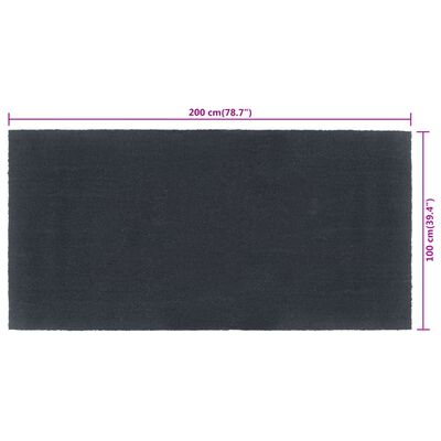 vidaXL Tapete de porta 100x200 cm fibra de coco tufada cinzento escuro