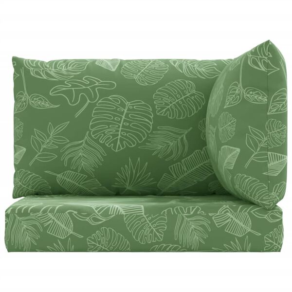vidaXL Almofadões p/ móveis paletes 3 pcs tecido oxford padrão folhas