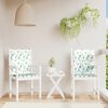 vidaXL Almofad&otilde;es cadeira de encosto baixo 2 pcs tecido padr&atilde;o folhas